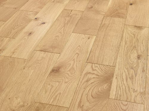 Premium engineered wood flooring natural oak with brushed surface and protective oiled finish.