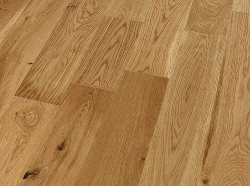 Premium engineered wood flooring natural oak planks with UV lacquered matte surface and rich grain detail.