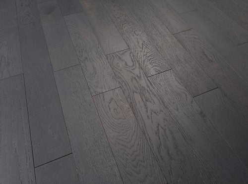 Tongue and groove oak plank flooring with durable blackwashed lacquer for flooring online.