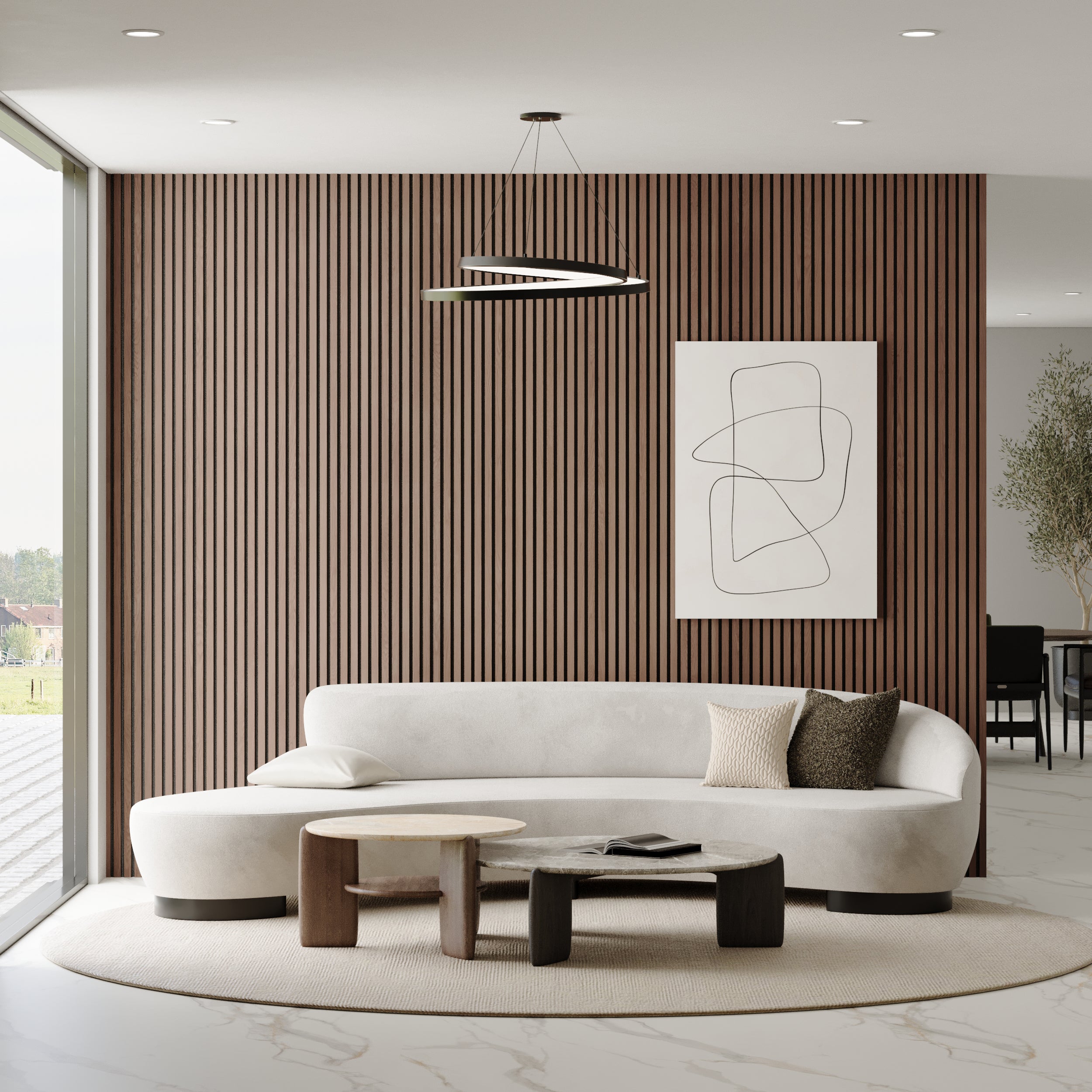 Walnut JK wooden slat acoustic wall panels with soundproof design for modern interiors