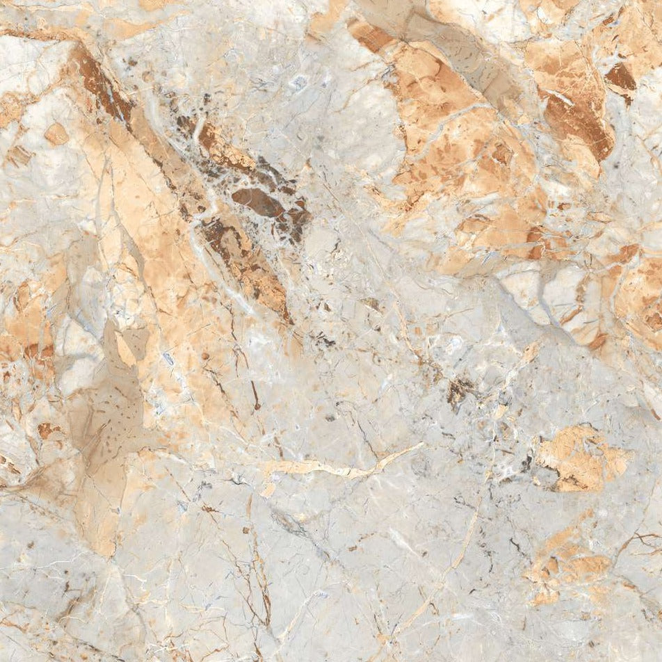 Warm beige marble effect Porcelain Wall And Floor Tiles with glossy finish