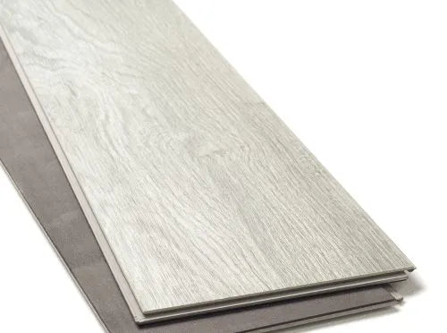 Waterproof SPC vinyl flooring with rigid core and 1mm EVA foam underlay for comfort and noise reduction