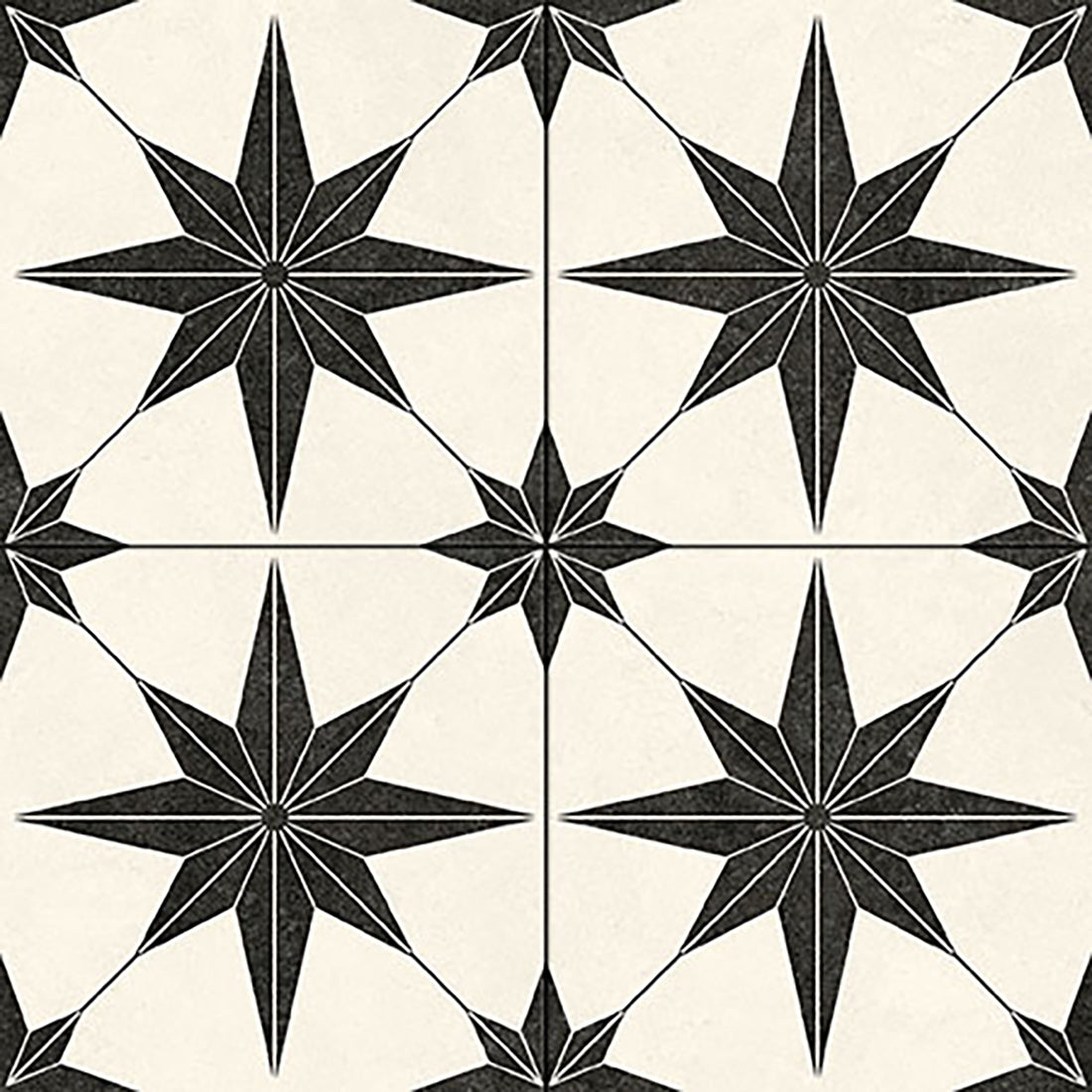 White matt porcelain floor and wall tiles with subtle star-inspired pattern for modern interiors.
