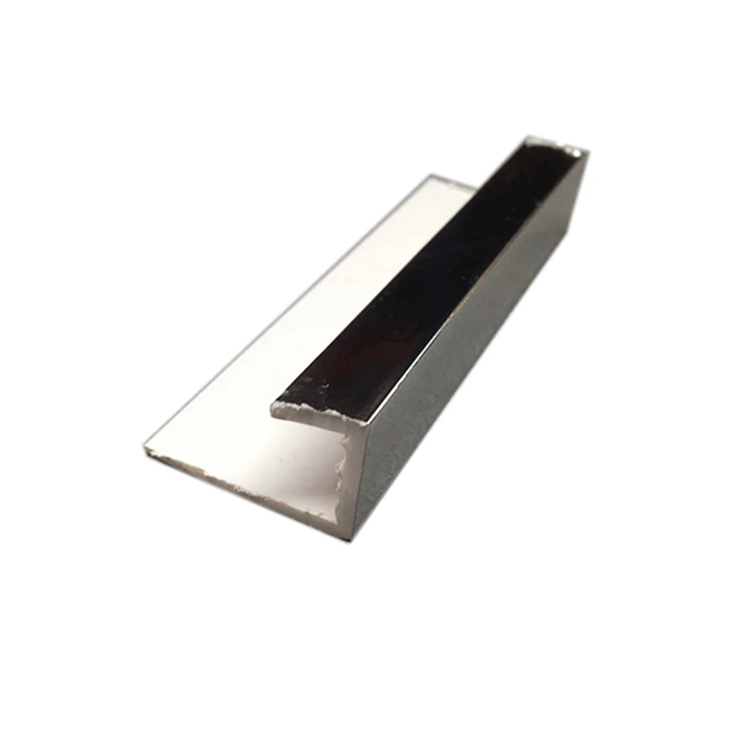 10mm chrome U tile trim for sleek and durable finishing in modern interiors.