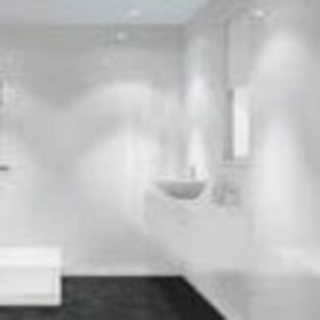 Luxury Bathroom having Beautiful White Gloss 9.5MM PVC Cladding on Walls and Ceiing.