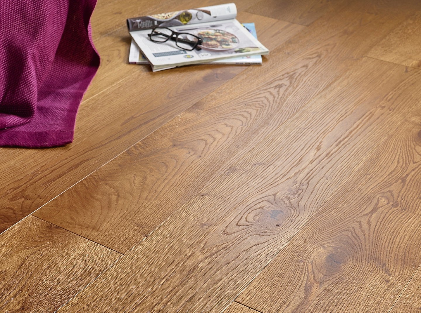 Smoked Brushed & Lacquered Engineered Wood Flooring