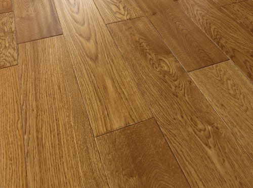 Golden Handscraped Lacquered Engineered Wood Flooring