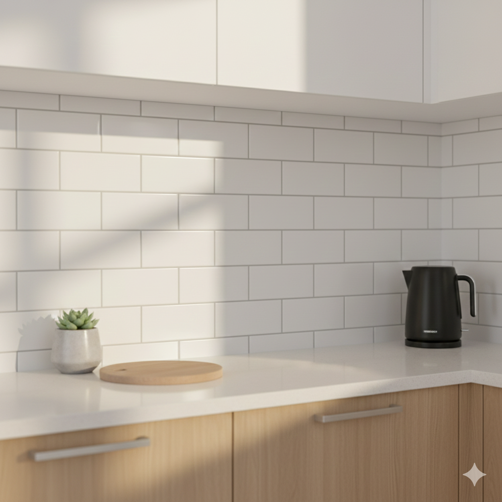 Biselado White Matt Bevelled Ceramic Wall Tiles