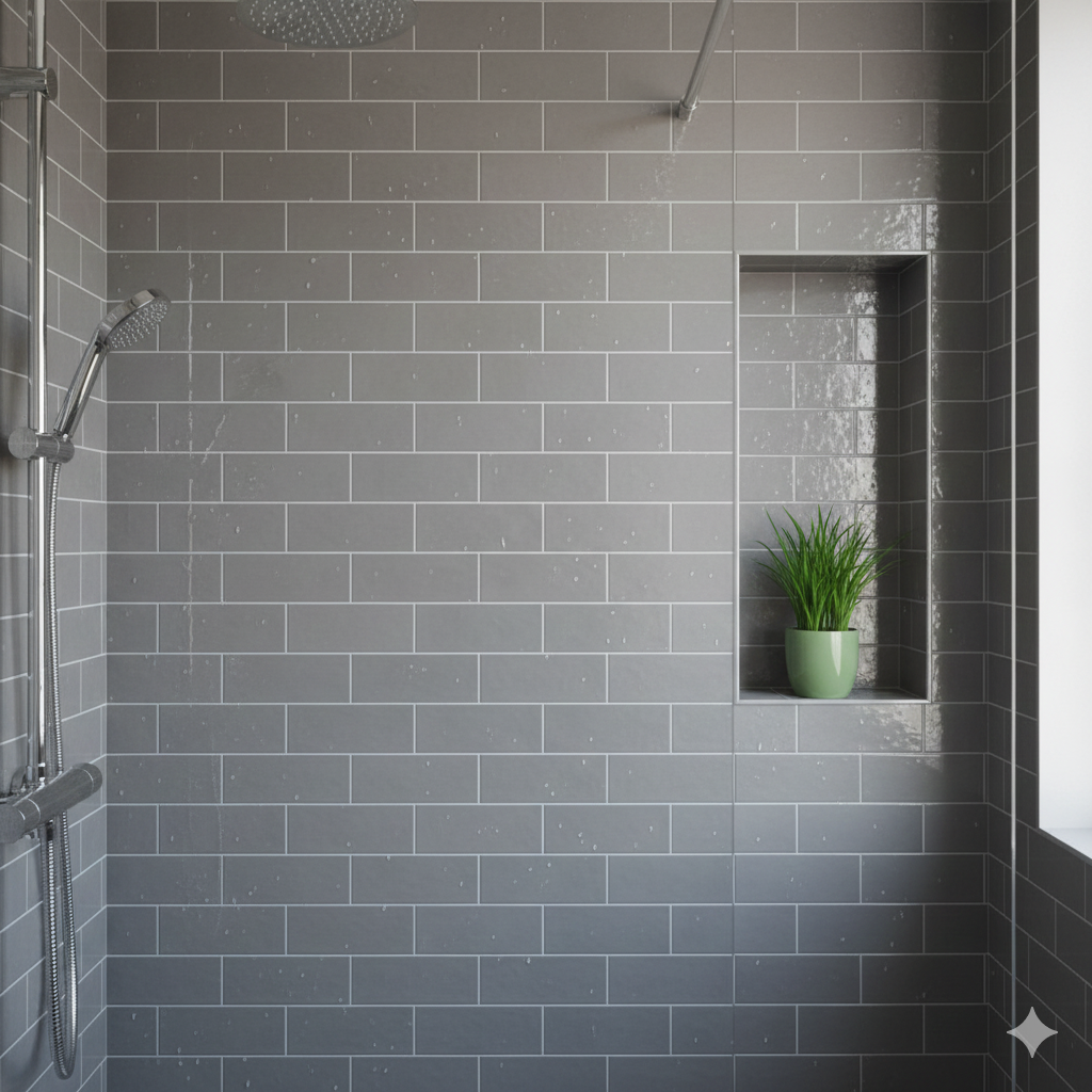 Biselado Grey Gloss Bevelled Decorative Wall Tiles