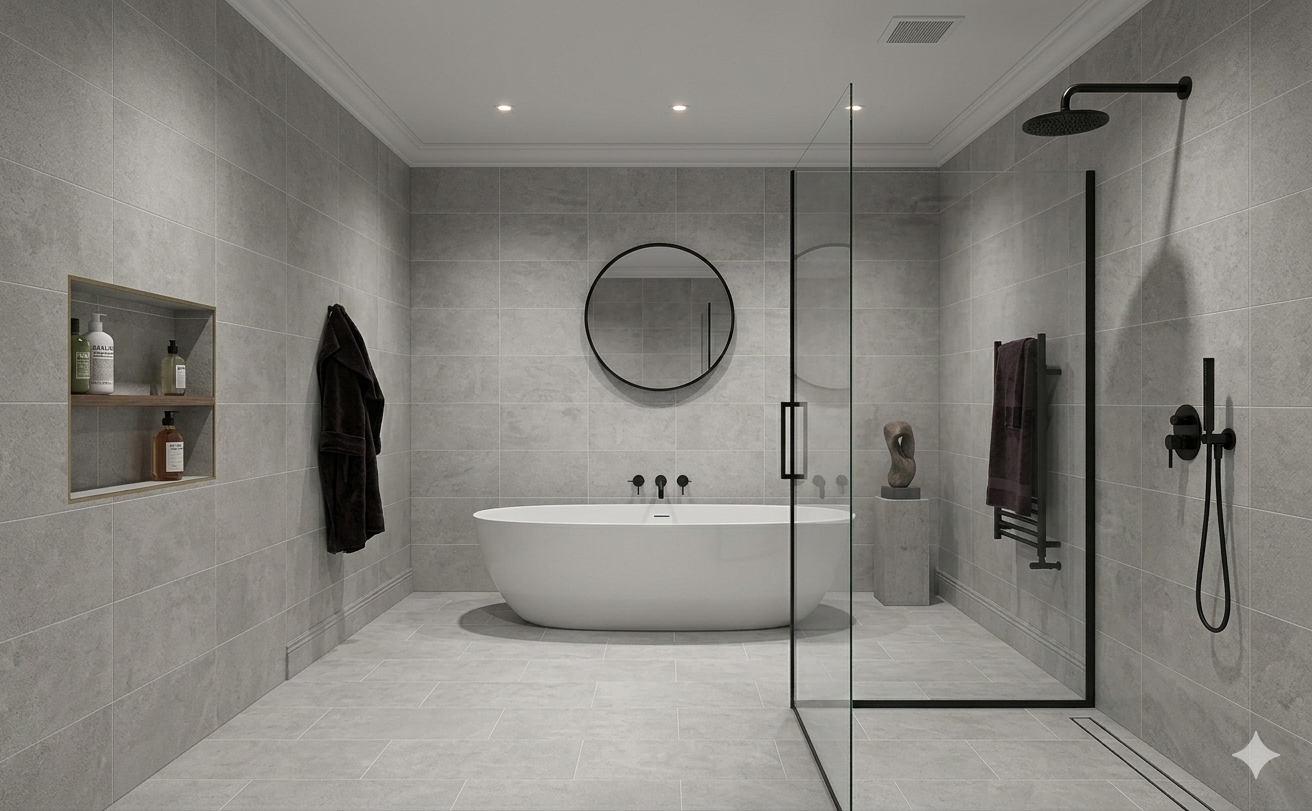 Febirco Grey Stone Effect Tiles