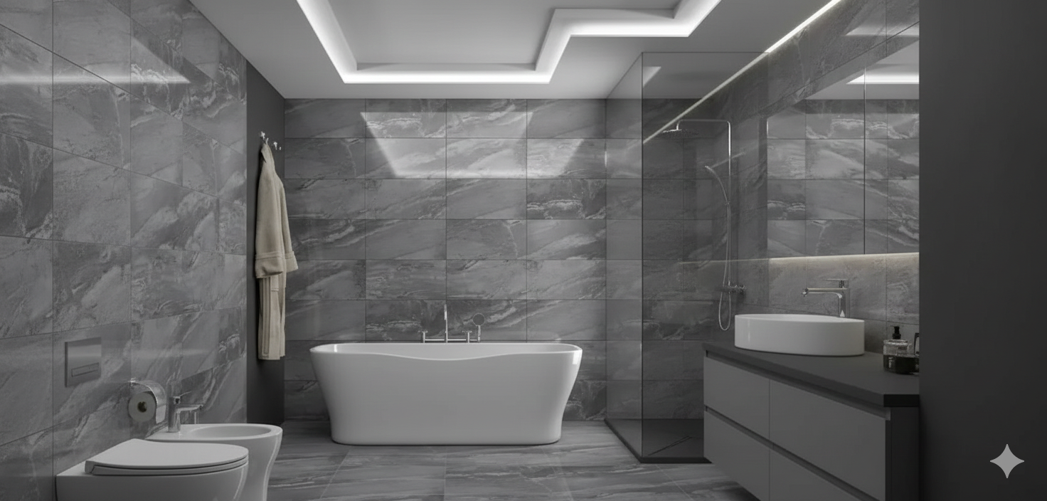 Lavastone Grey Sugar Contemporary Floor Tiles