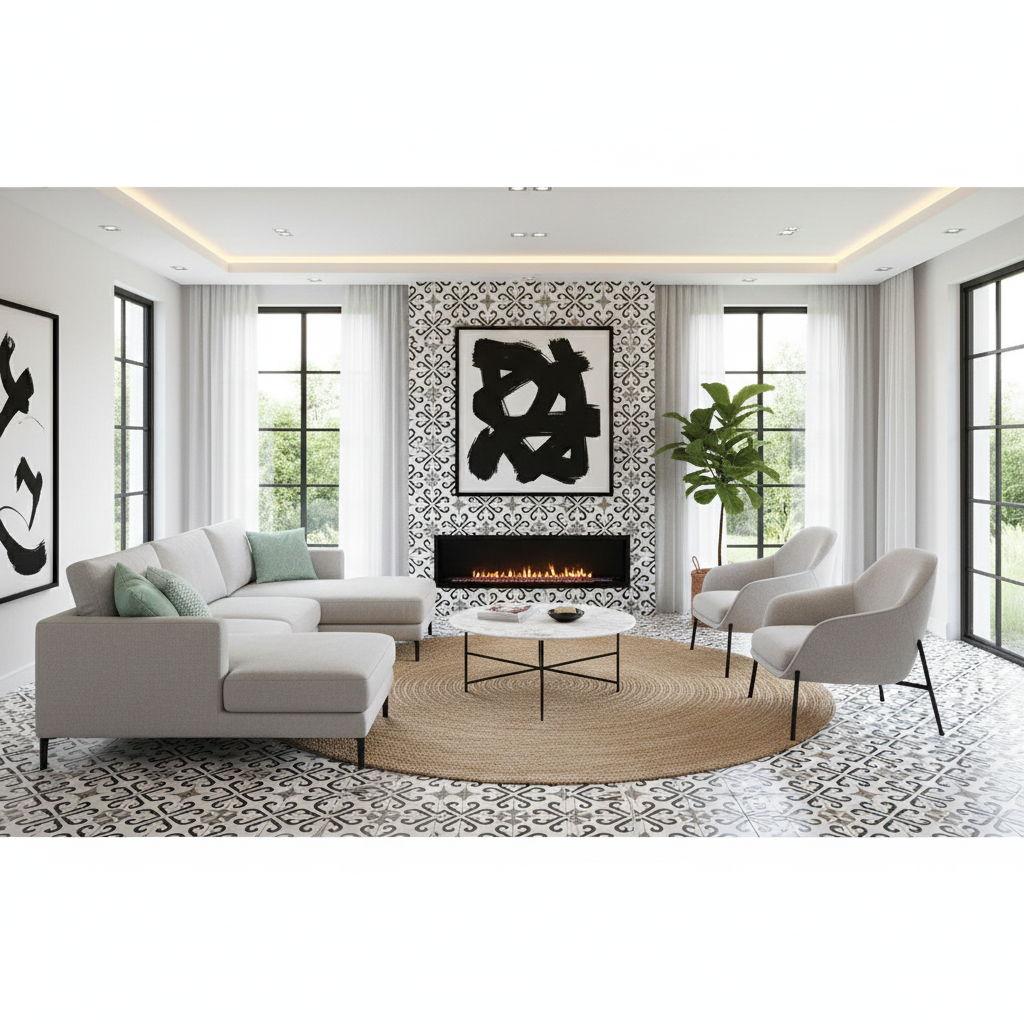 Derby Grey Matt Porcelain Modern Floor Tiles