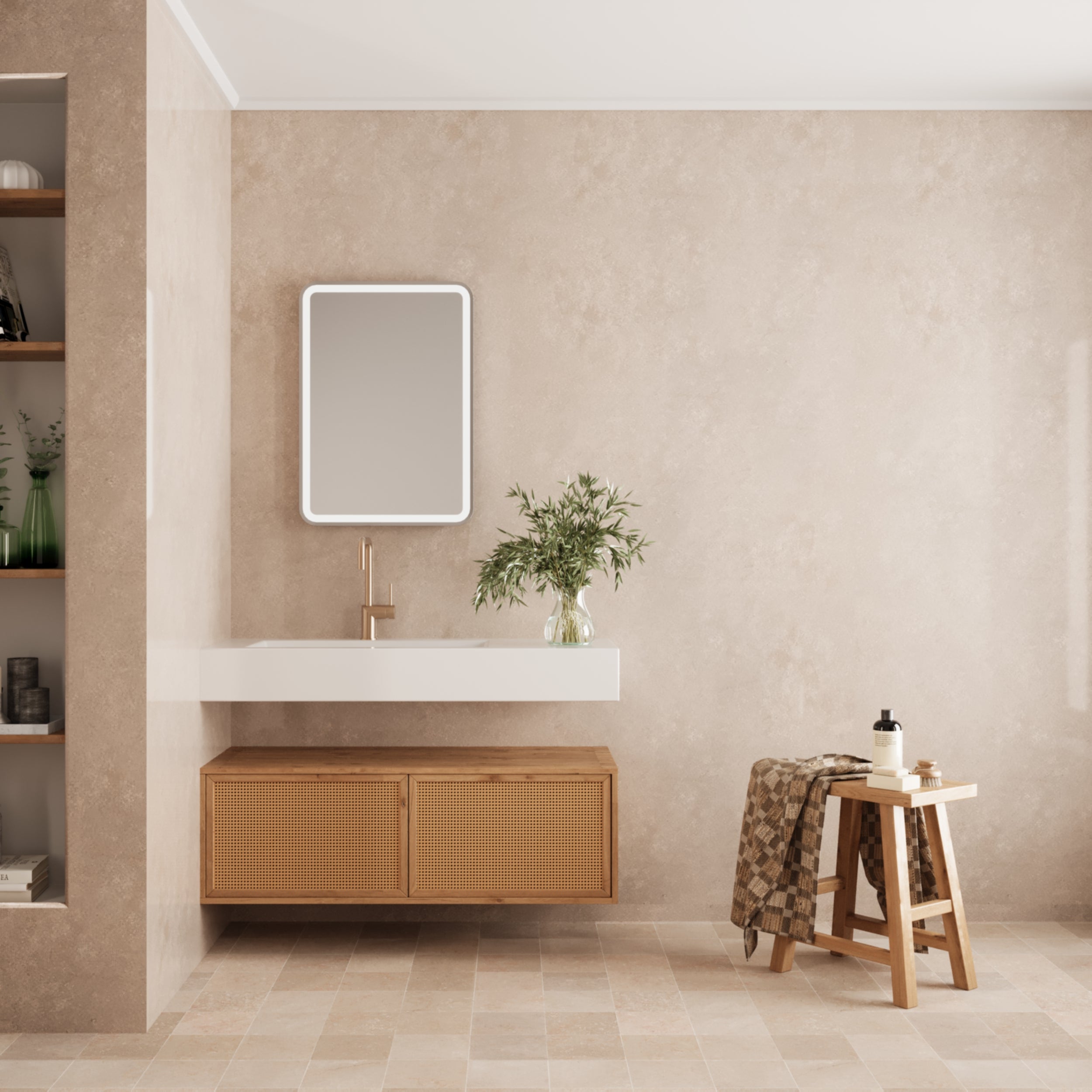 CONCRETE BEIGE- Elegant Matte Concrete Beige Panel with Soft, Neutral Tone