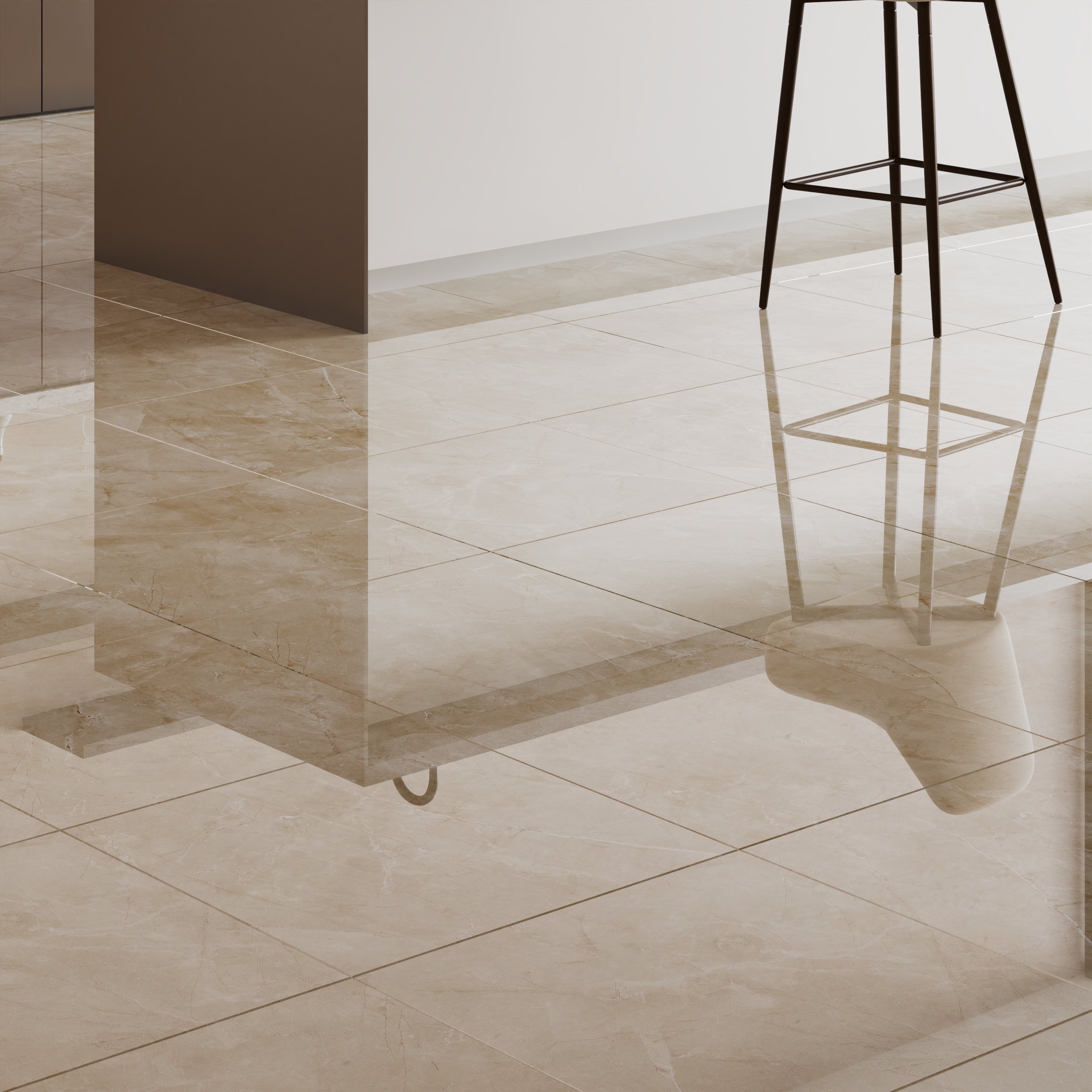 Hampton Cream Polished Rectified Porcelain Tiles