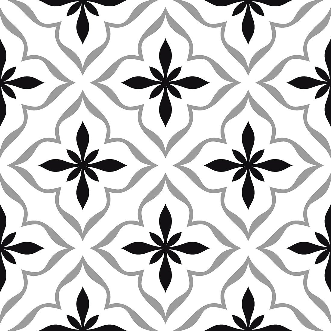 Antique Cube Pattern Black Matt Decorative Floor Tiles