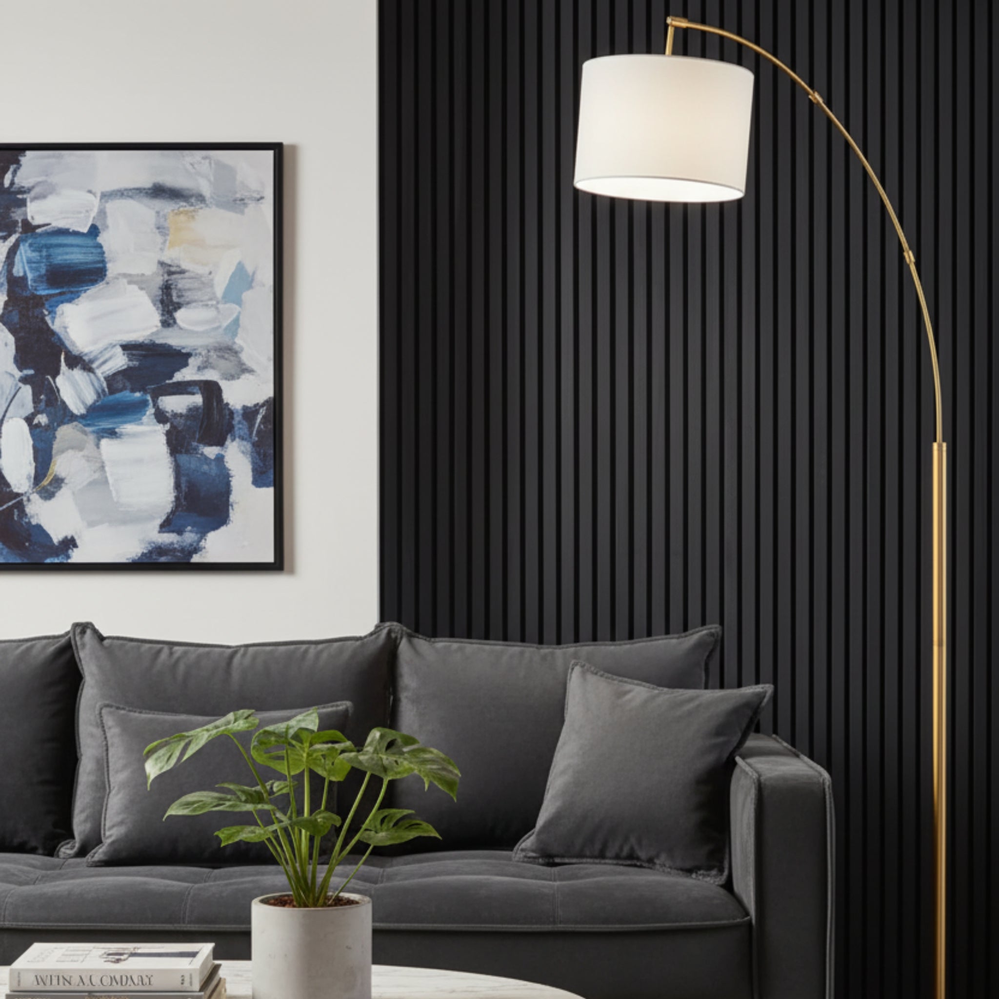 Black oak wooden slat acoustic wall panel with soundproof design for modern interiors