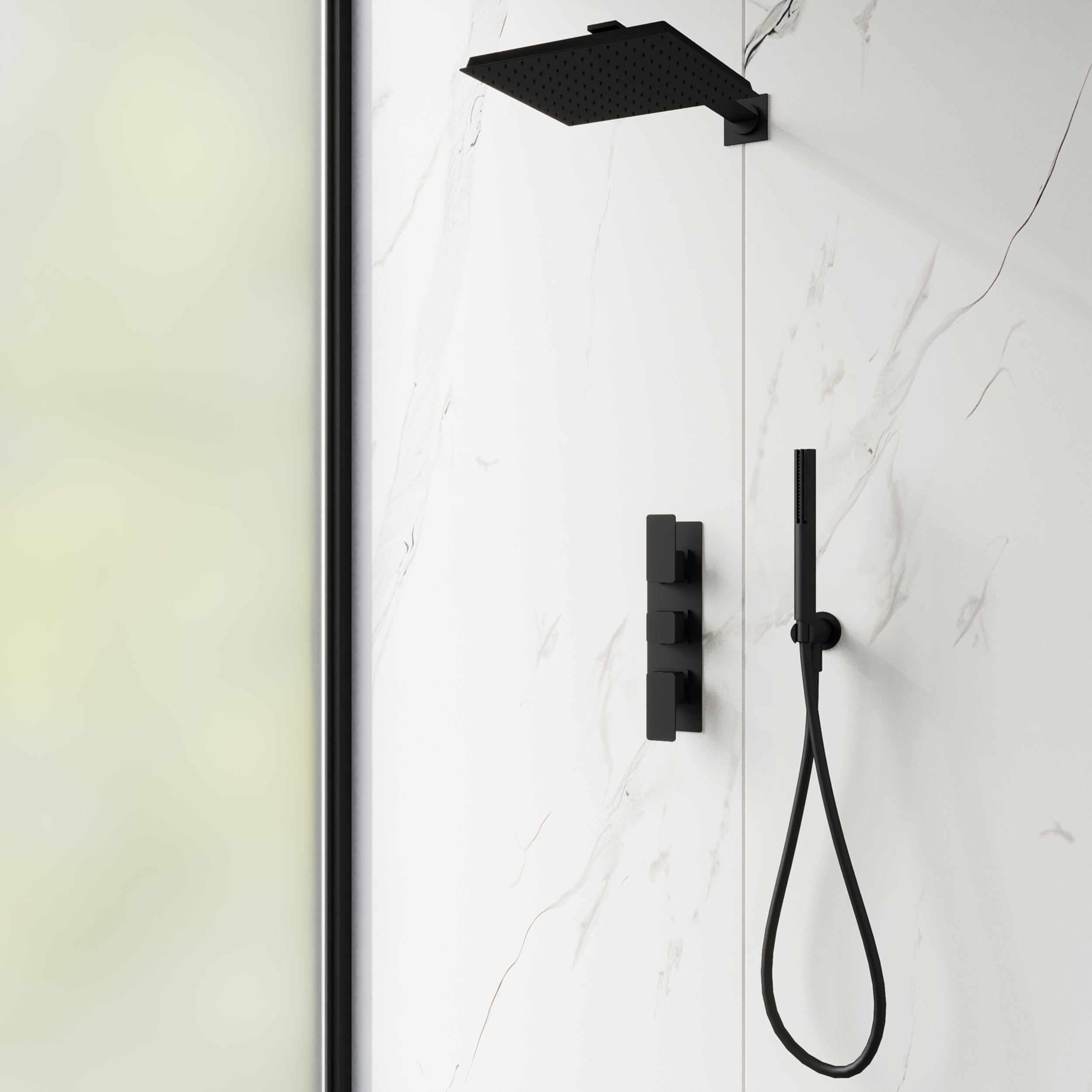 Calacatta PVC marble bathroom wall panels, waterproof, grout-free, elegant and modern wall covering for wet areas.