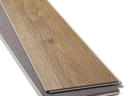 Click-lock SPC vinyl flooring in wood design, easy DIY installation with durable, long-lasting performance
