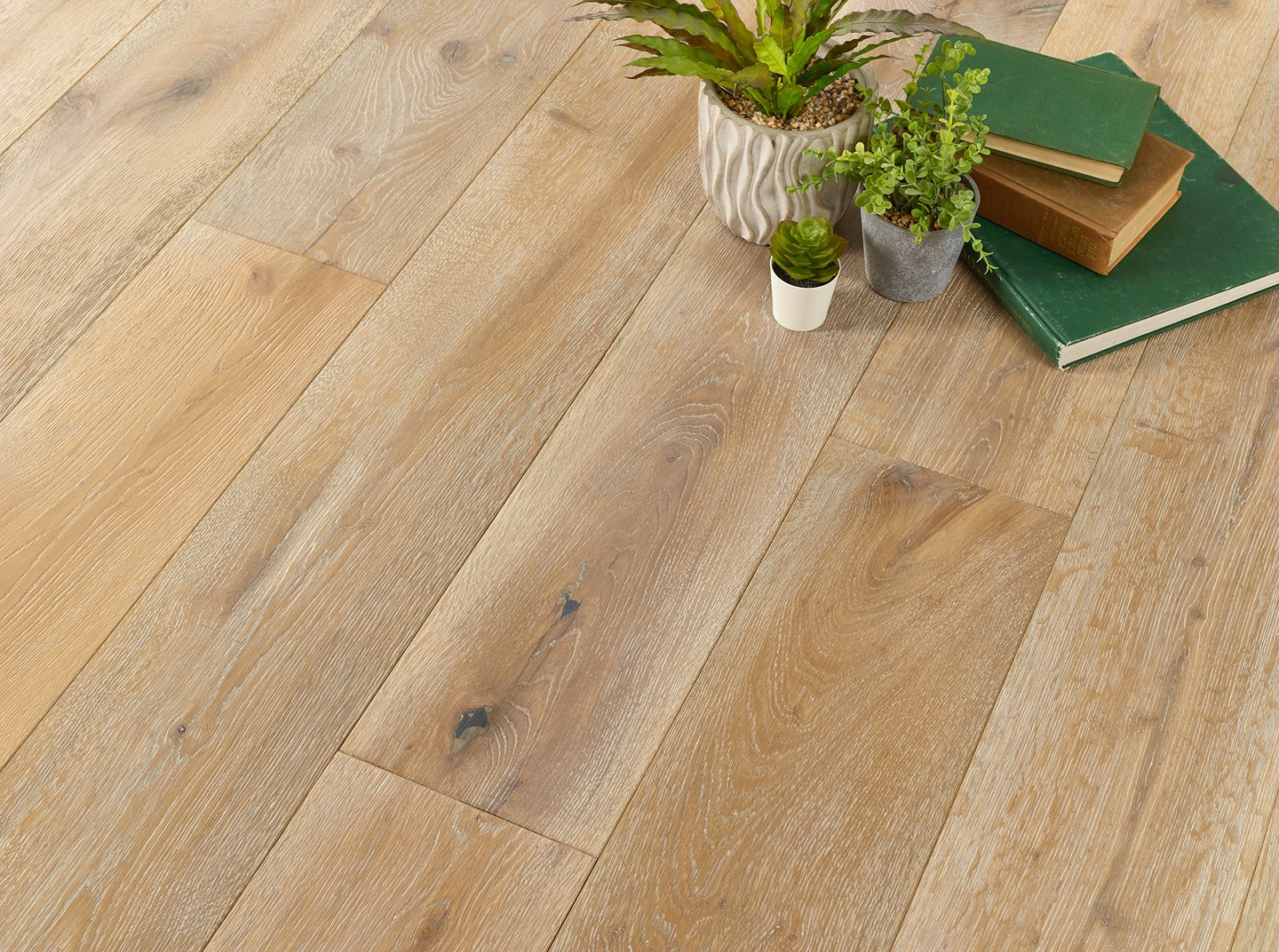 Deep brushed wide plank white oak engineered wood flooring with white oil finish, Porcelain Wall And Floor Tiles look