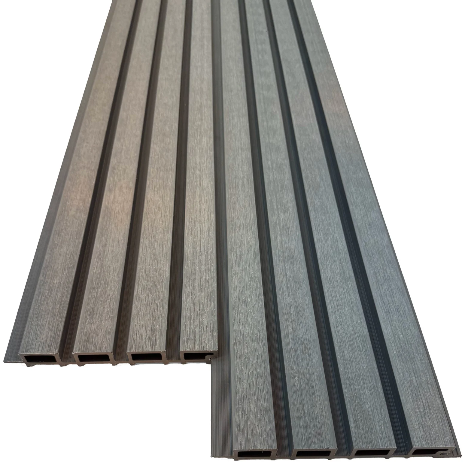 Exterior Wall Cladding for garden and interior feature walls, blue grey composite panels with low-maintenance finish.
