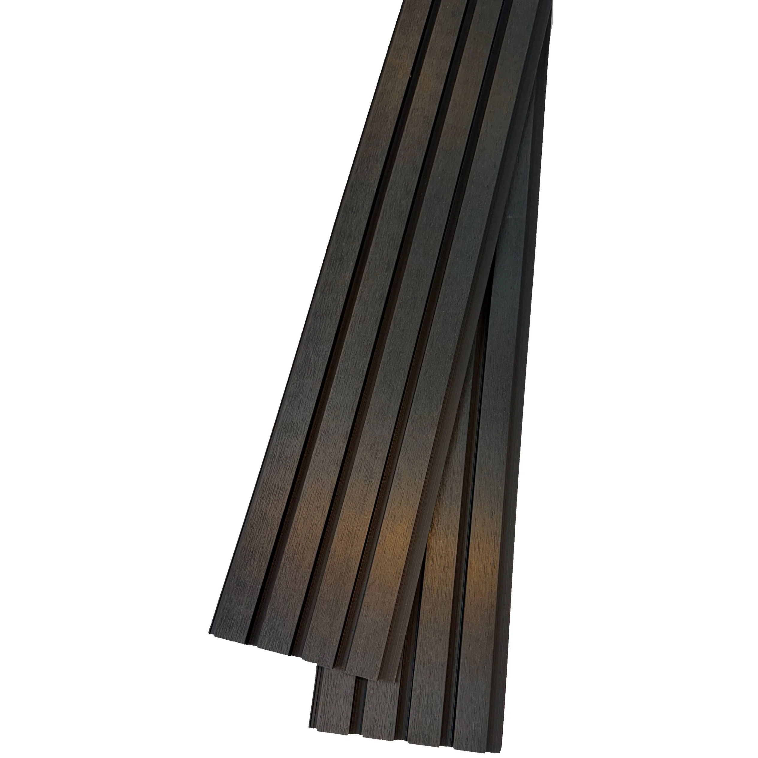Exterior Wall Cladding smooth blackwood panels, versatile mounting with adhesive, nails, or clips.