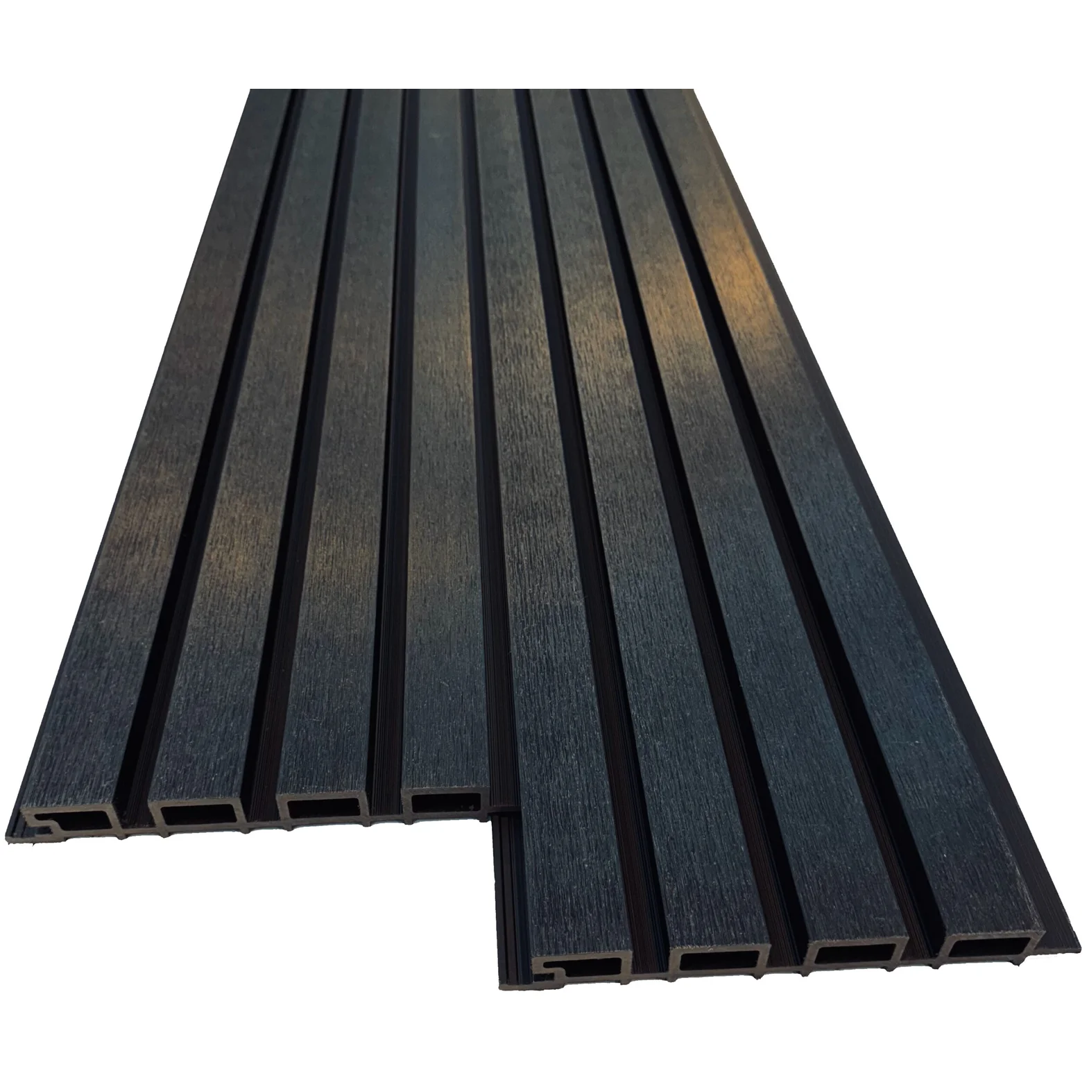 Exterior Wall Cladding with textured blackwood design, easy-to-install panels for home exteriors.