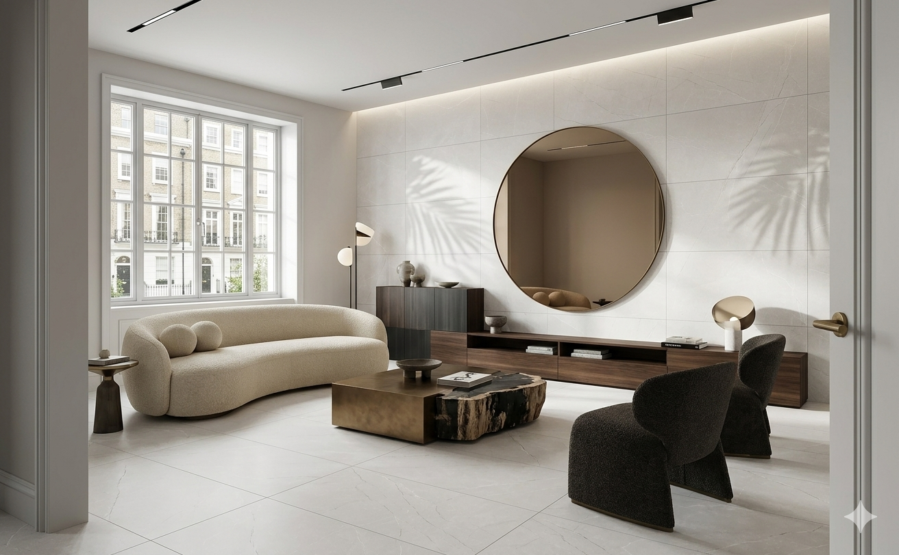 Fine Argenta Bianco white marble Porcelain wall and floor tiles with glossy premium finish