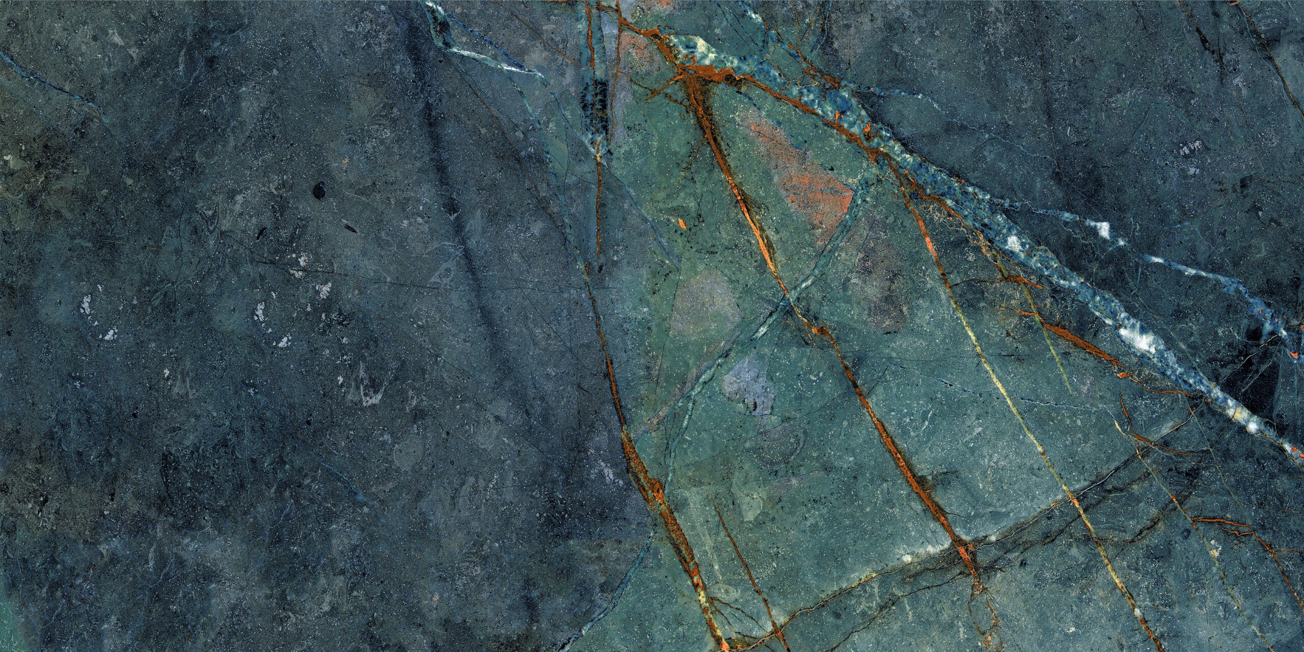 Glossy geometric porcelain wall and floor tiles with marble effect for stylish feature walls.