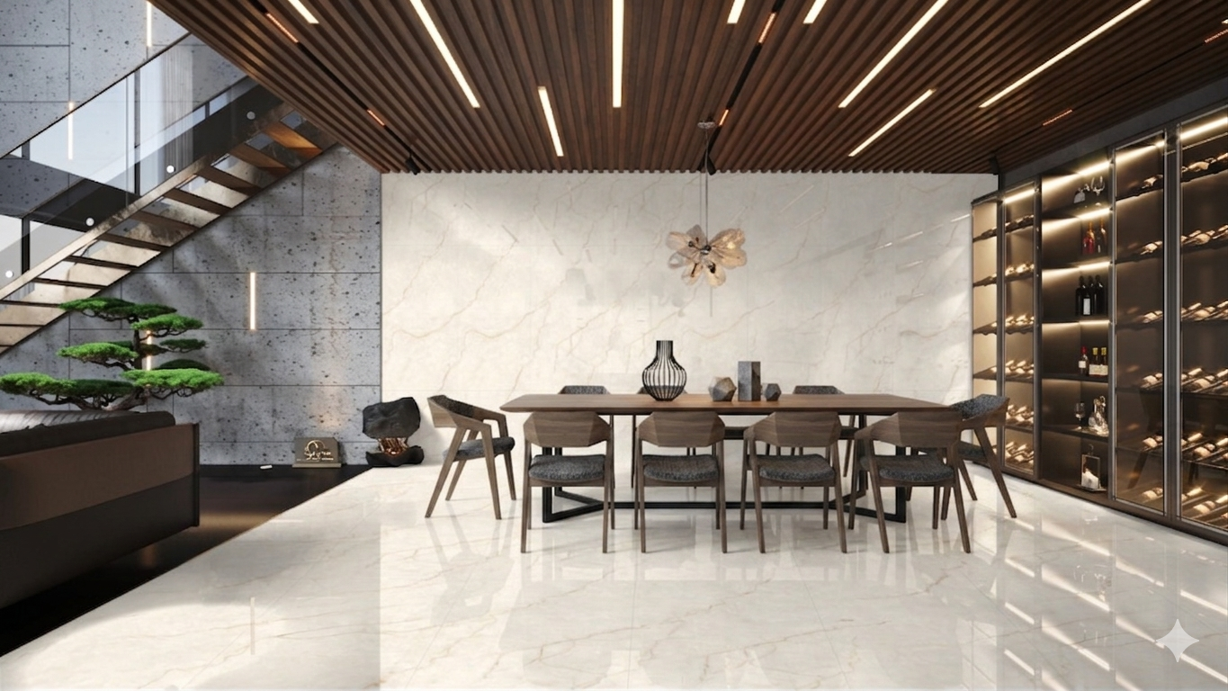 Glossy white marble porcelain wall and floor tiles for elegant kitchens and bathrooms.