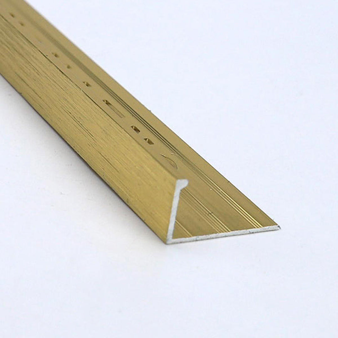 Gold L shape aluminium profile extrusion for premium and stylish tile trims.