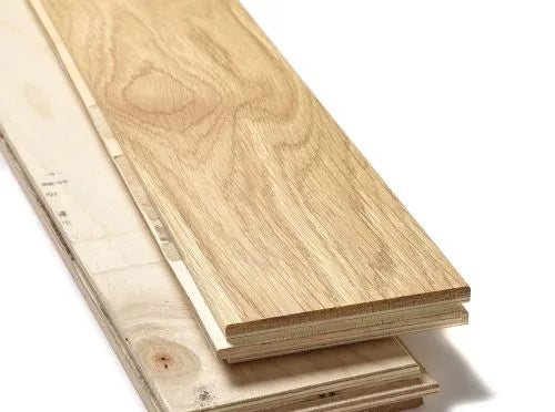 Herringbone tongue and groove engineered wood flooring with durable 5mm oak wear layer.