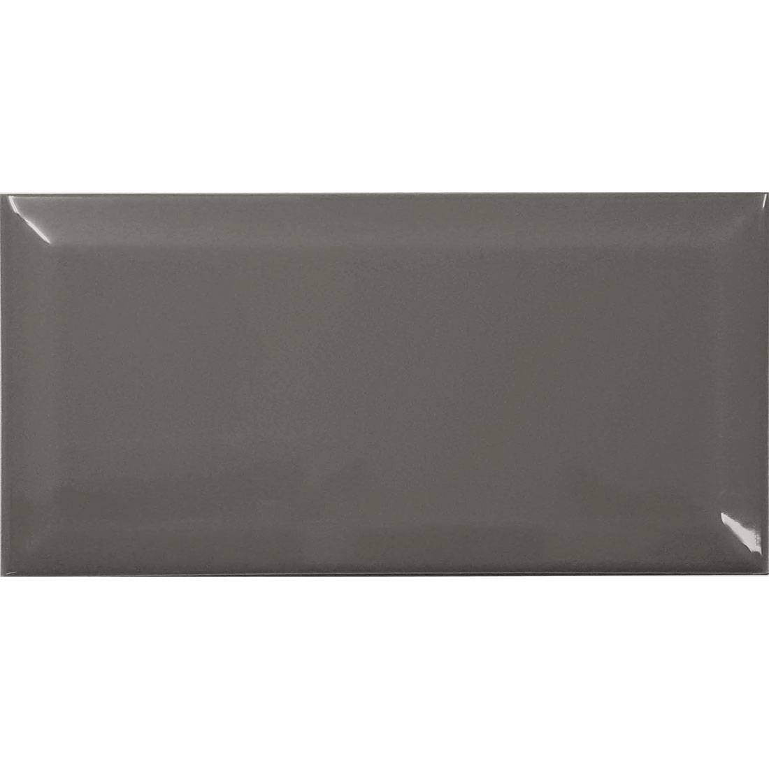 High gloss grey porcelain wall and floor tiles with stylish bevelled edges