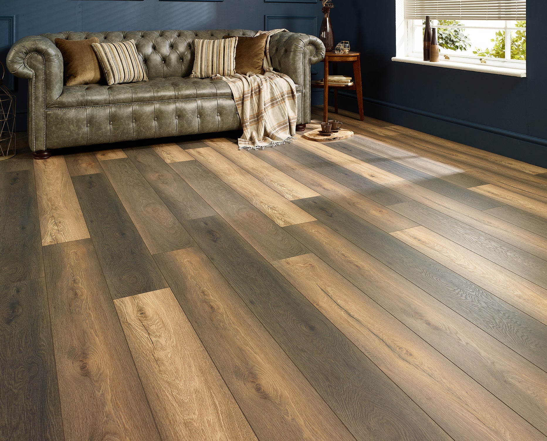 High Quality Laminate Flooring with Salamanca oak tones, click lock design for modern interiors.