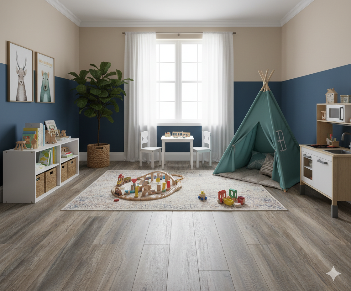 High Quality Laminate Flooring compatible with underfloor heating, Vortex ER Bilbao oak design.