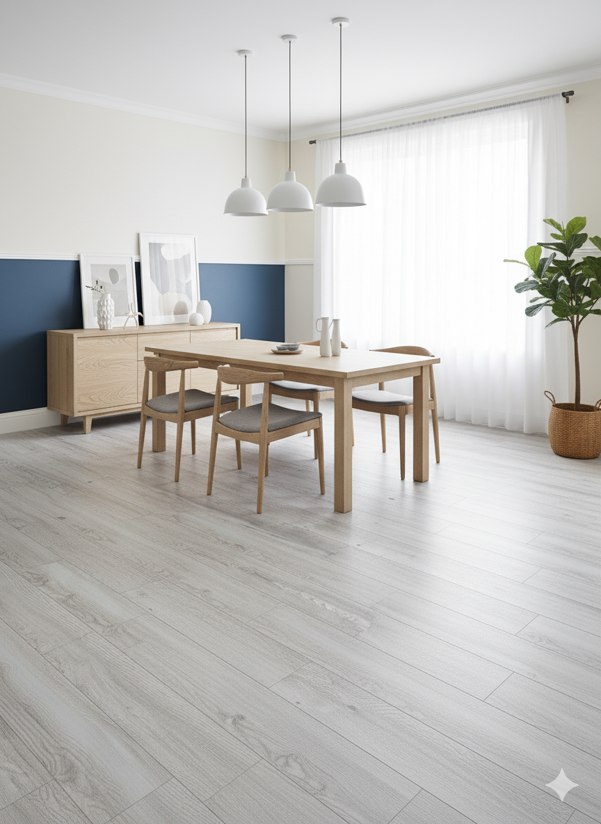 High Quality Laminate Flooring with Girona oak effect, Vortex ER design for modern residential interiors.