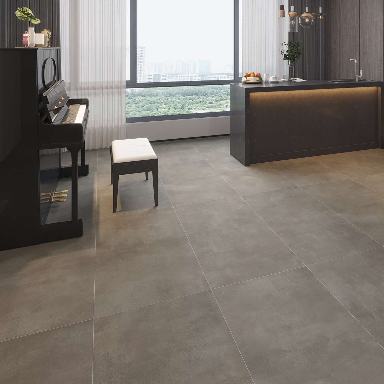 Infinity Ash Grey Matte Porcelain Wall And Floor Tiles for modern interiors
