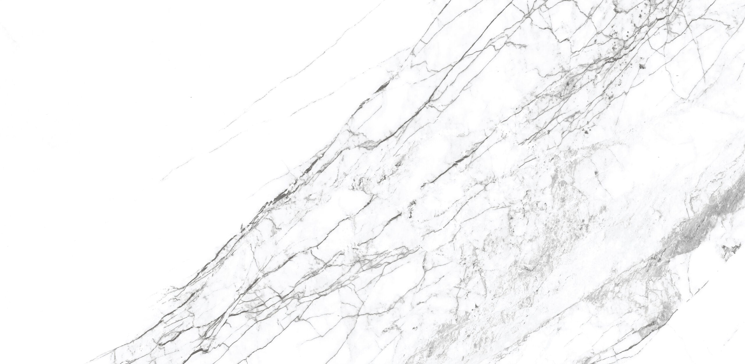 Large format porcelain wall and floor tiles with Derby White marble design for feature walls.