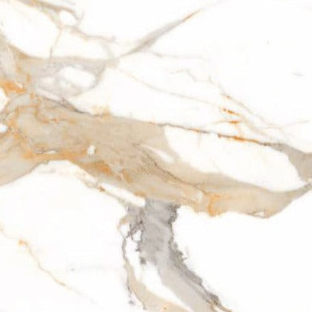 Large format Statuario Roten Porcelain Wall And Floor Tiles with elegant gold veins.