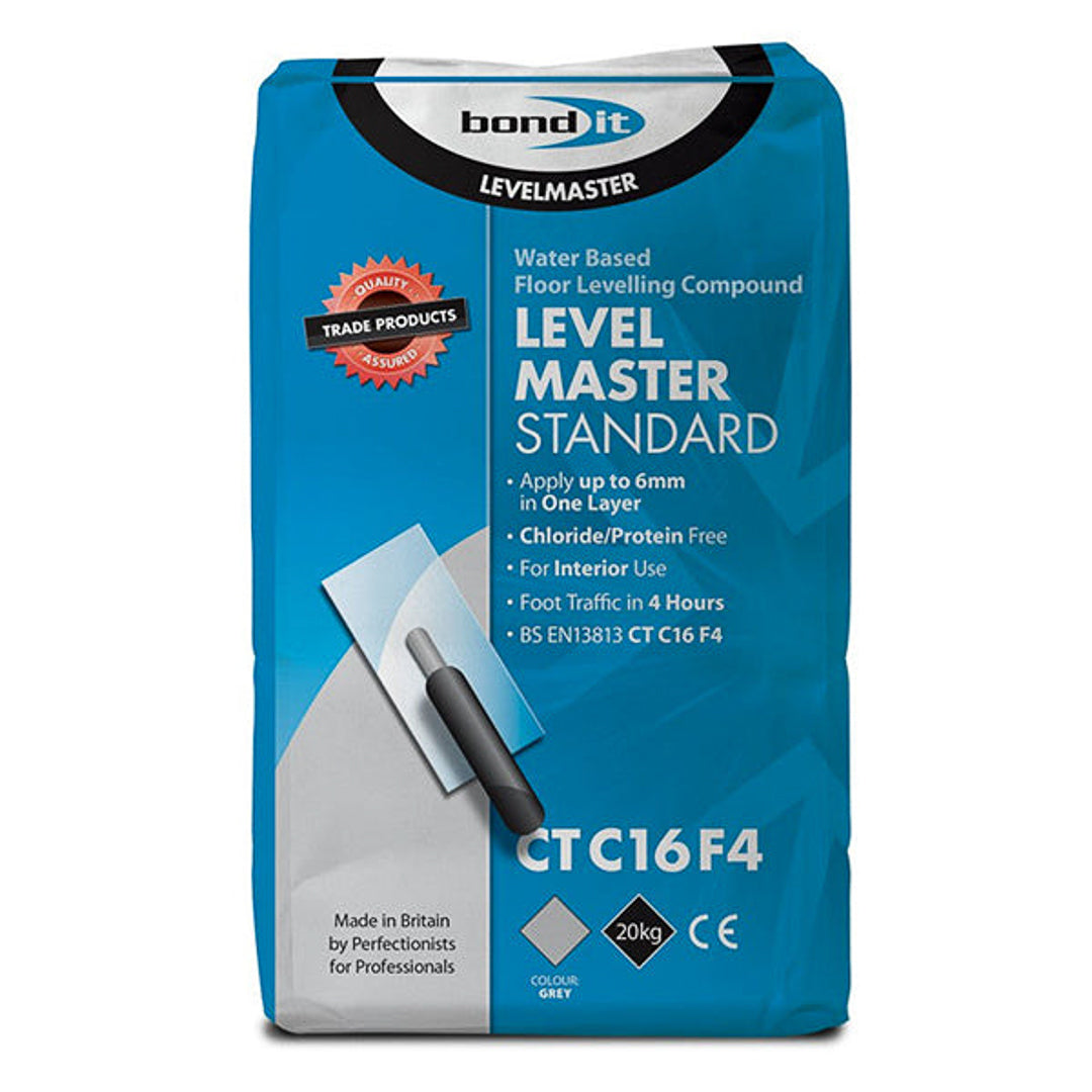 LEVELMASTER standard self-levelling compound for smooth, durable tile installations with premium tile adhesives.
