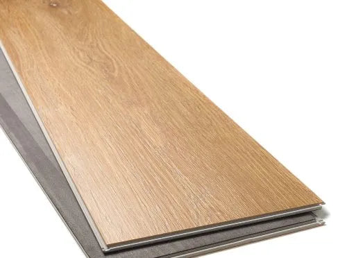 LVT/SPC Flooring with EVA foam underlay, click-lock wood-effect vinyl planks for quiet, comfortable floors.