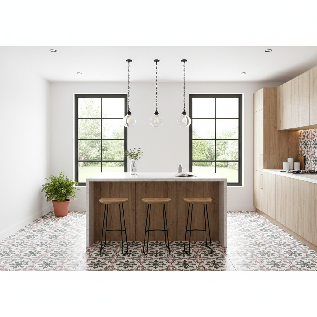 Lys Bermondsey white matt porcelain wall and floor tiles with elegant patterned design.