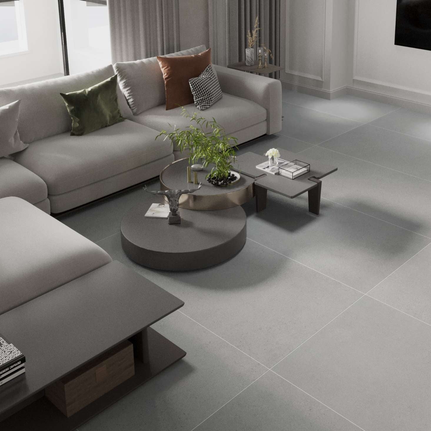 Martin Ash-Grey matte Porcelain Wall And Floor Tiles for modern interiors