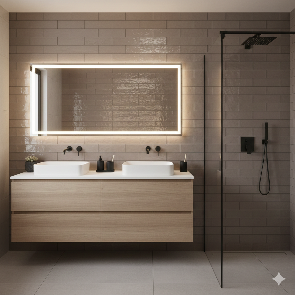 Modern grey porcelain wall and floor tiles in sleek 10x30 format