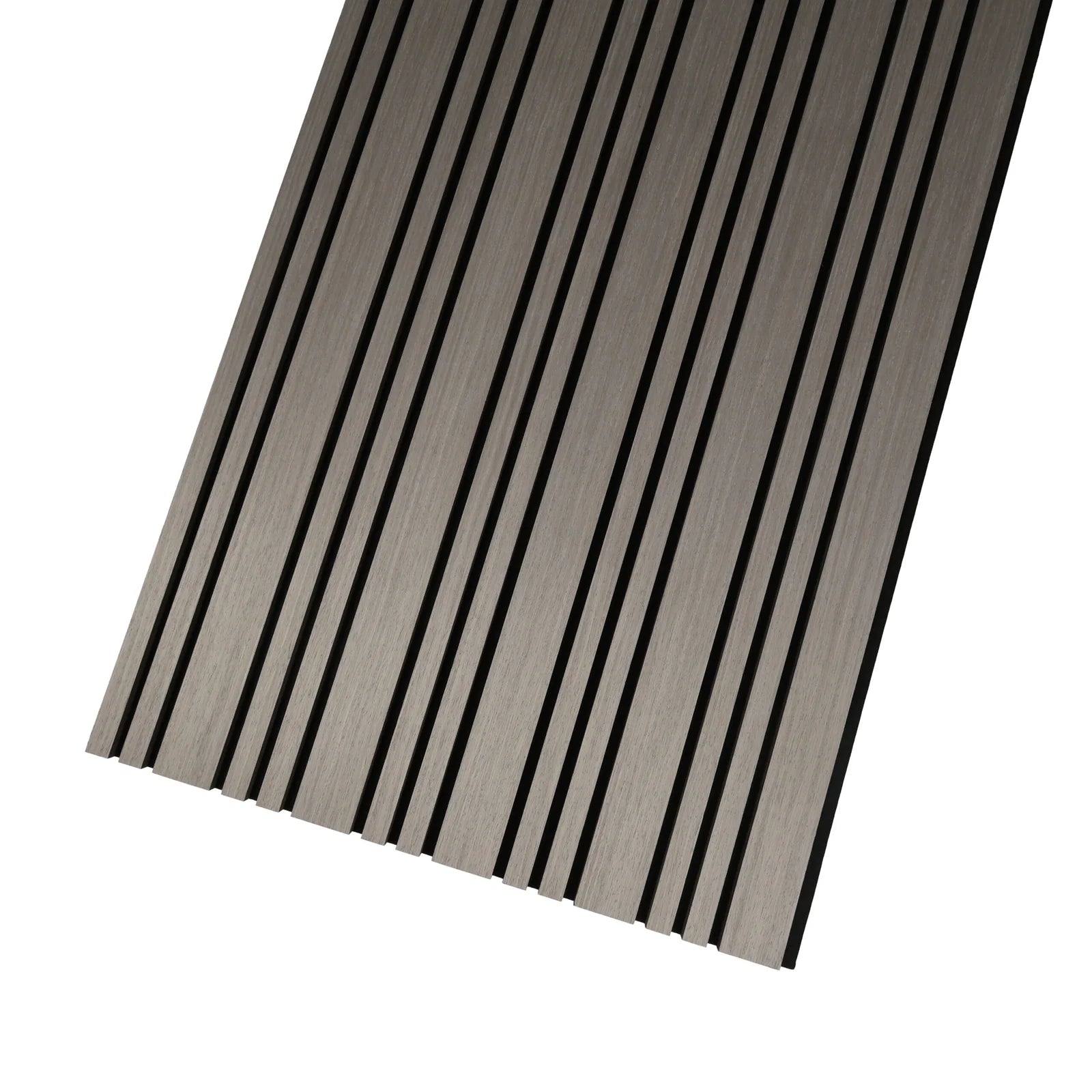 Premium acoustic wall panels in grey oak finish for stylish soundproofing in homes, offices, and studios.