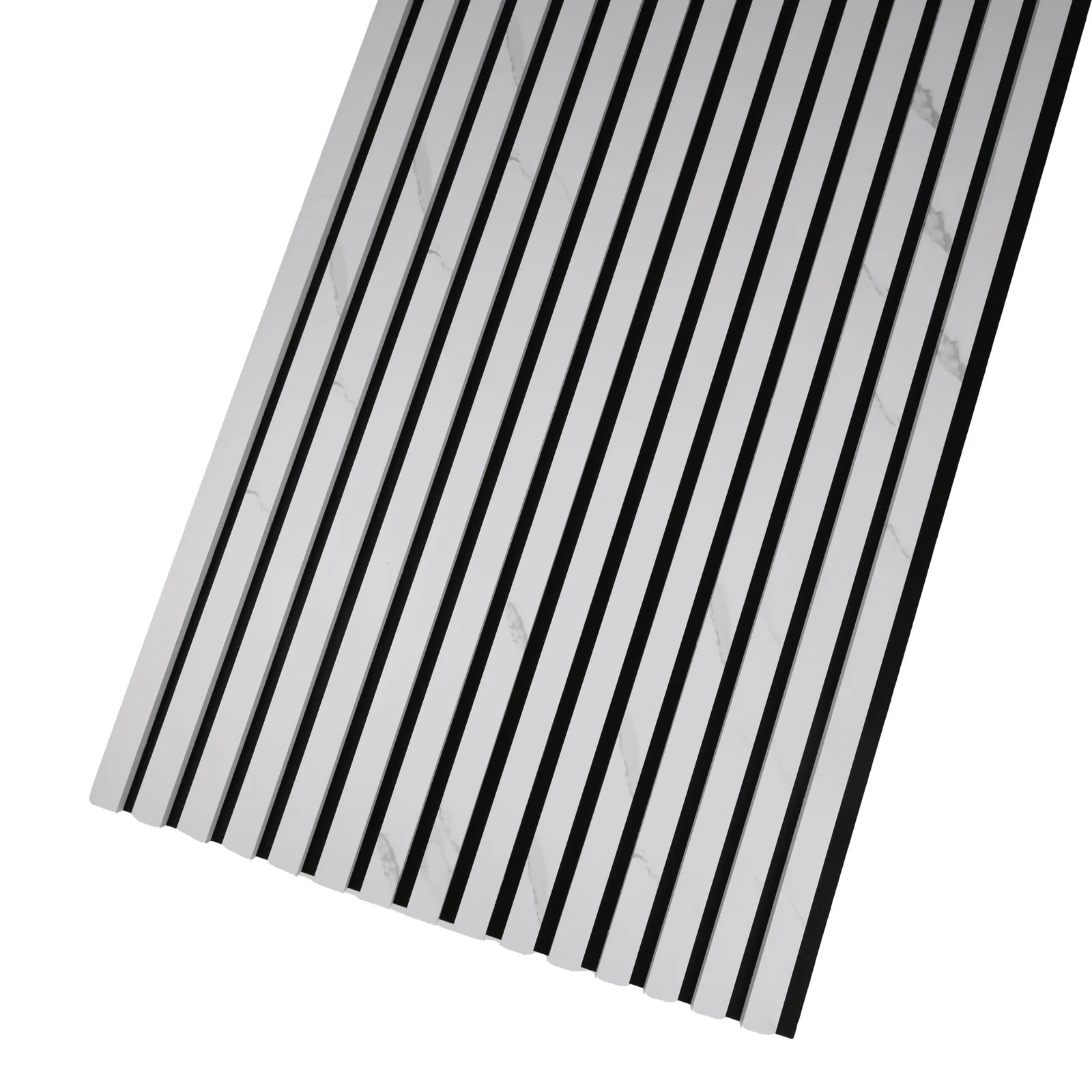 Premium acoustic wall panels in white marble finish for elegant soundproofing in homes and offices.