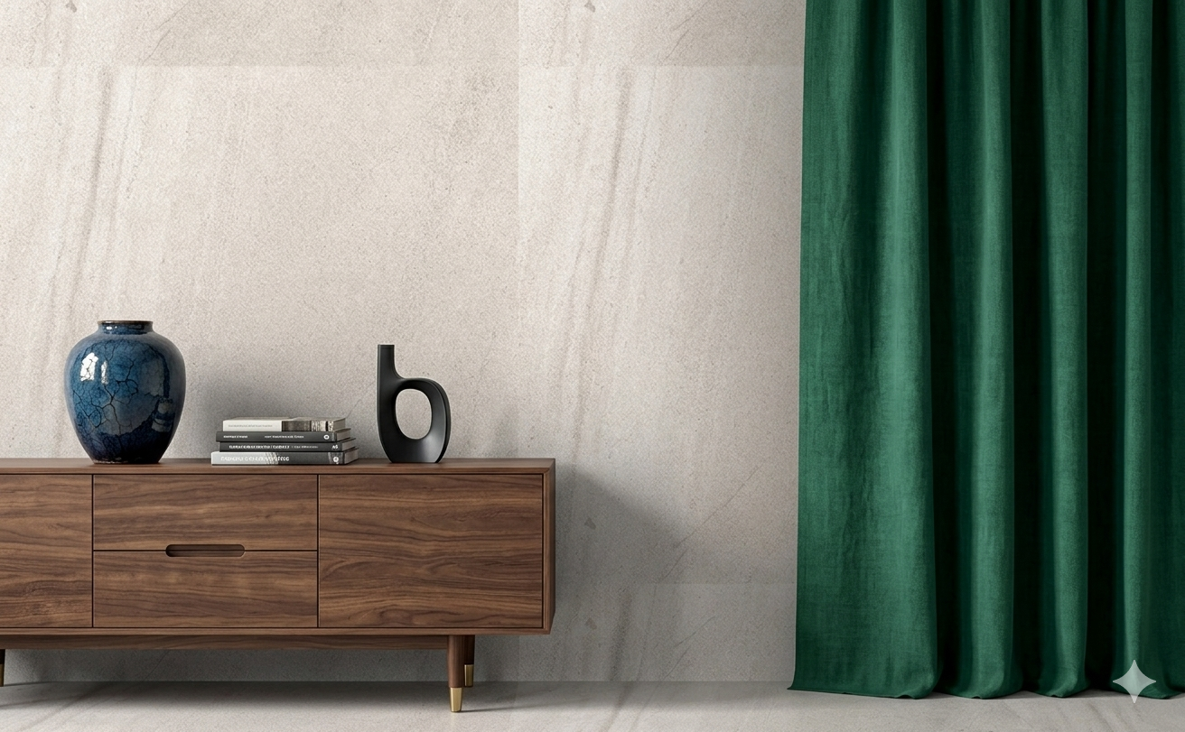 Premium grey Porcelain wall and floor tiles with a realistic stone look for residential and commercial spaces