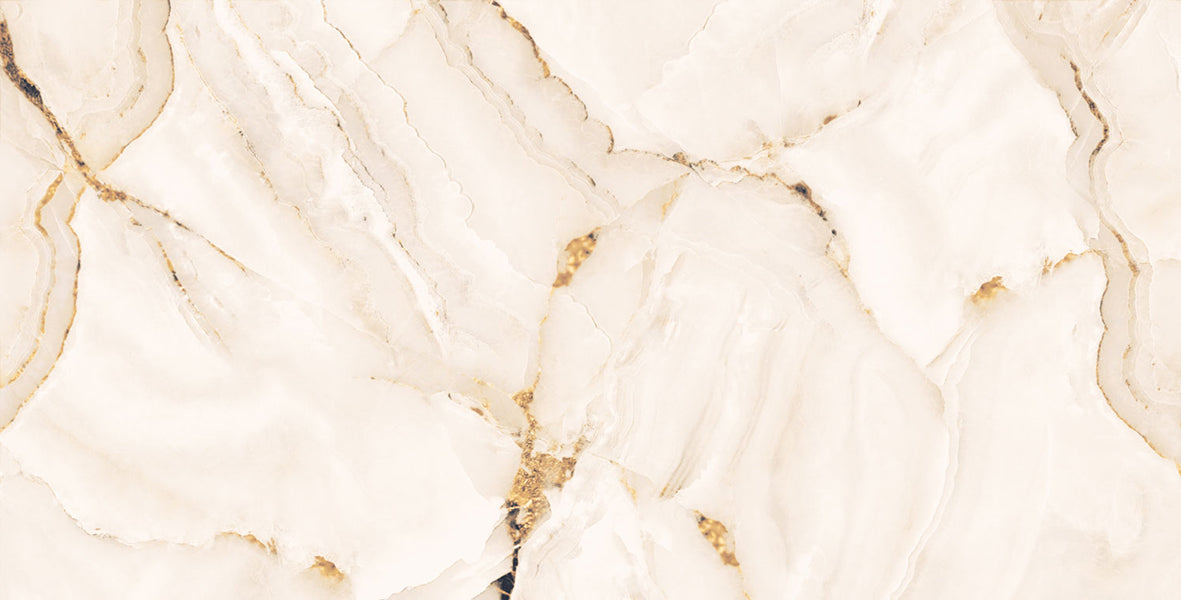 Premium porcelain wall and floor tiles with rectified edges and cream marble effect for seamless slab style flooring
