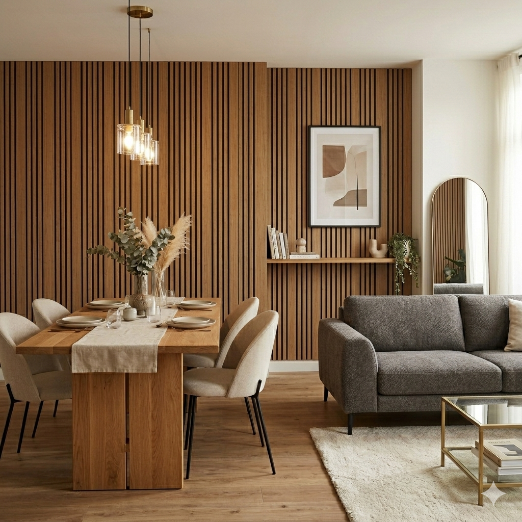 Rose oak soundproofing acoustic wall panel with wood veneer finish for echo reduction and modern interiors.