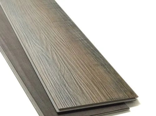 Scratch and impact resistant Hydro Loc SPC rigid core plank vinyl flooring with porcelain wall and floor tiles