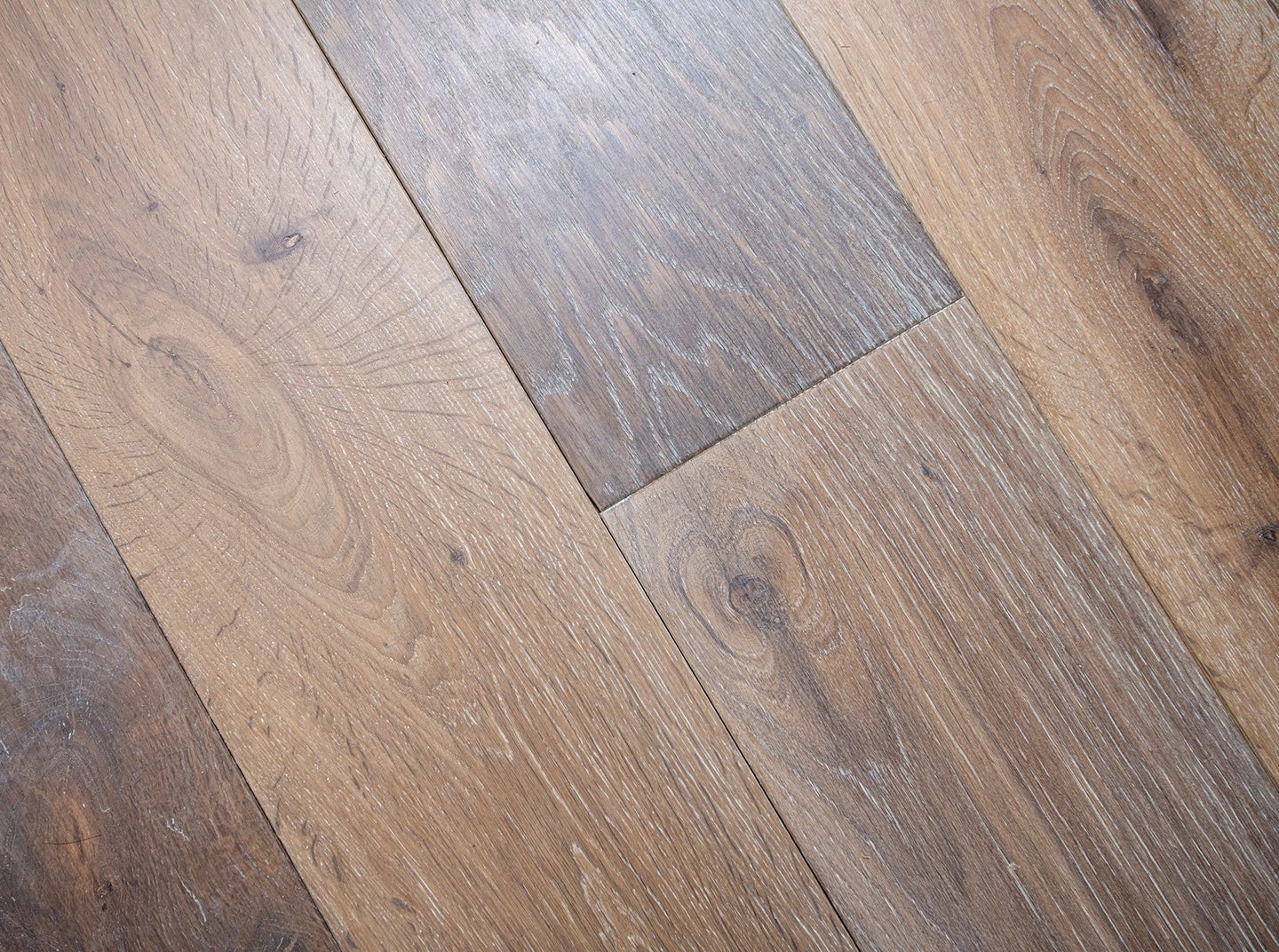 Smoked grey hardwax oiled oak engineered wood flooring wide plank, Porcelain Wall And Floor Tiles inspired look